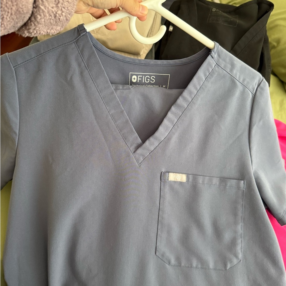 Figs Women's Scrub Tops - Gray, Brown, Cream, Pink - Picture 2 of 3